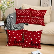 Isvgxsz 2024 New Paw Patrol Valentine'S Day Pillow Covers 18X18 Inch Set of 2 White Hearts Decor Throw Pillow Covers Valentine'S Day Cushion Case Decoration for Sofa Couch Gift Red